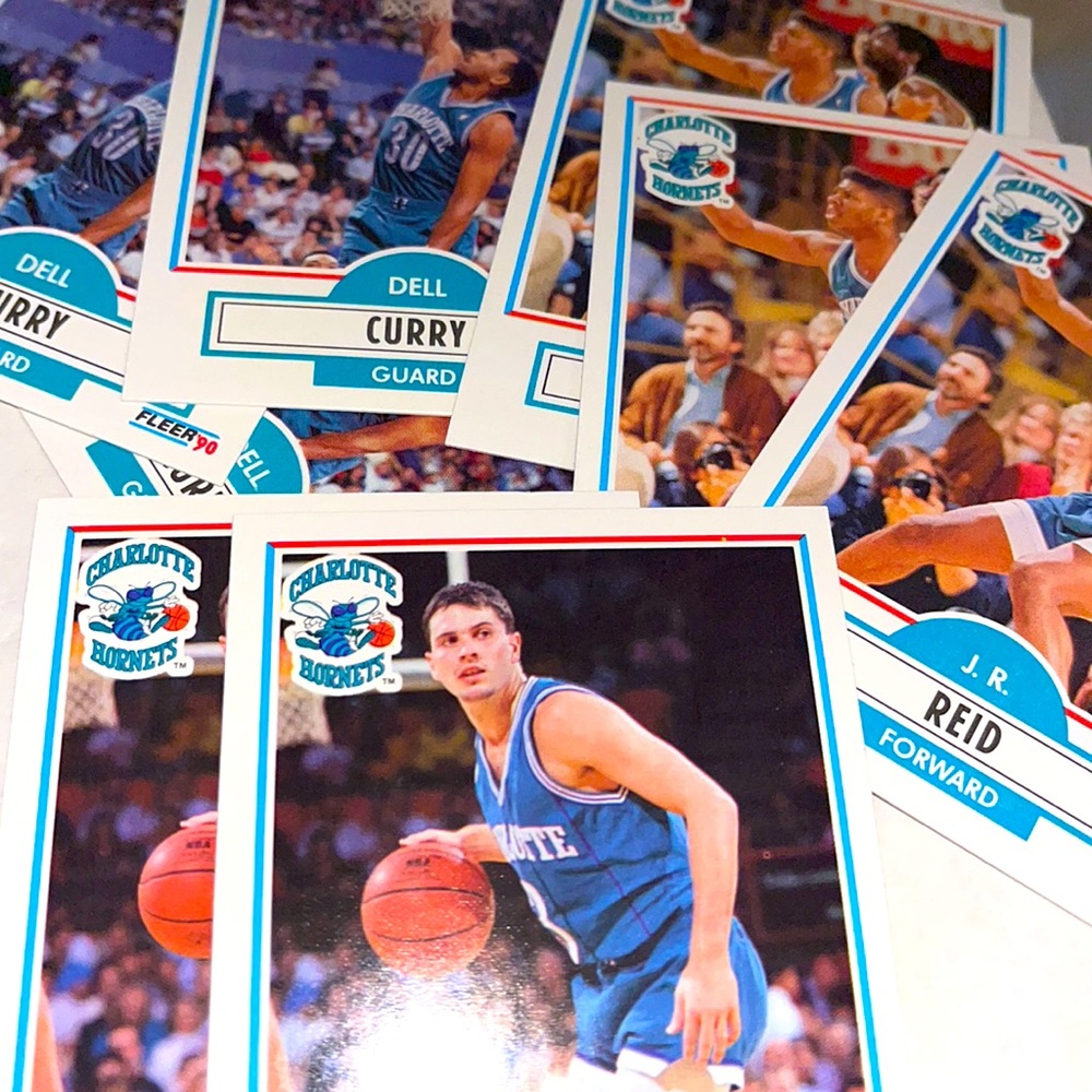 NBA 1990 Vintage Fleer Charlotte Hornets basketball sports cards mystery pack